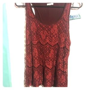 Burgundy lace dress tank from Maurice’s
